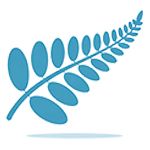 A light blue icon of a New Zealand Fern